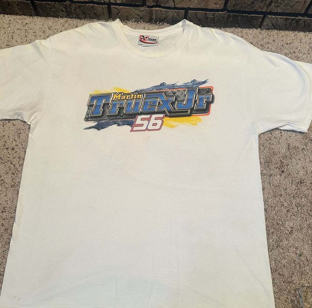 Chase Authentics Martin Truex Jr #56 NASCAR Racing White T-Shirt Adult Large